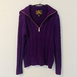 Sz M Ralph Lauren zip up purple sweater